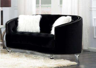 McCall Rounded Love Seat - Black