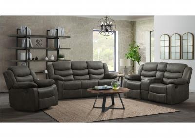 Banks Dual Reclining Sofa and Dual Reclining Love Seat - Brown