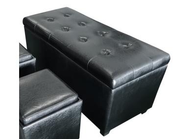 Storage Ottoman / Shoe Storage - Black