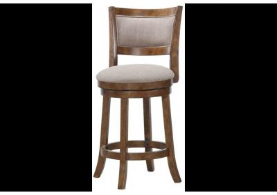 MILLER TRANSITIONAL SWIVEL 29 INCH BAR STOOL WITH UPHOLSTERED SEAT AND BACK