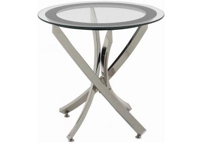 Curve End Table with Glass Top