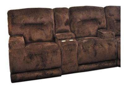 Gordon Dual Reclining Power Love Seat with Storage Console - Chocolate