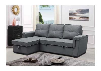 Image for Brody 2pc Sofa Chaise with Pull-Out Pop Up Ottoman & Reversible Storage Chaise in Dark Grey