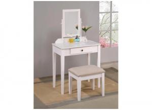 Iris Vanity Table & Stool - White