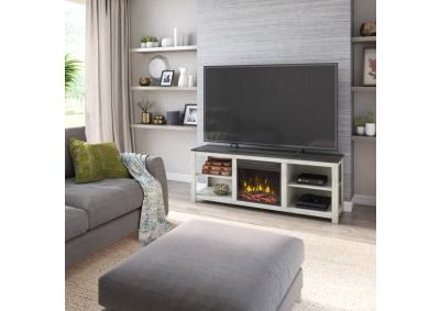 Fairfax TV Stand for TVs up to 65" with Electric Fireplace and Open Front Shelves