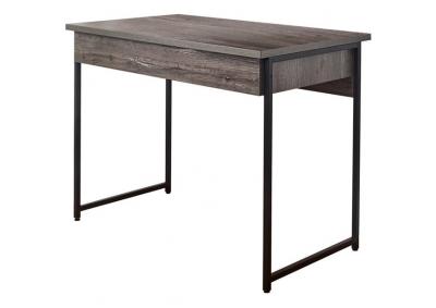Niche Wood and Metal Desk with One Drawer in Rustic Gray