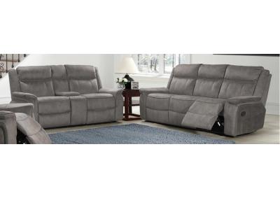 Kisner Dual Reclining Sofa and Dual Reclining Love Seat - Gray