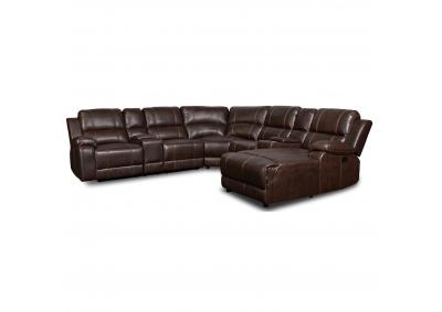 Image for Midland Sectional with 3 Recliners, Chaise and 2 Storage Consoles
