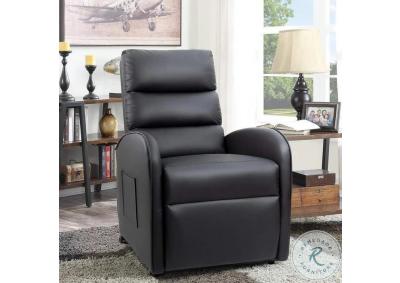Jack Slim Power Lift Recliner with Massage, Remote Control and Huge Pocket, Black Faux Leather