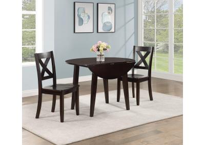 Image for Dorothy Drop Leaf Table and 2 Chairs - Espresso