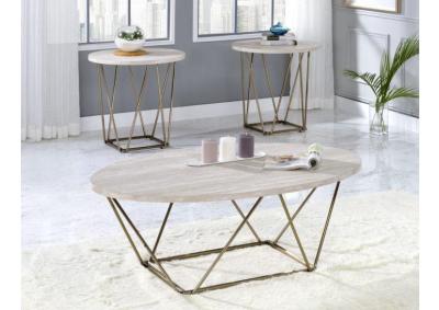 Rosewell Faux Marble Coffee and 2 End Table Package