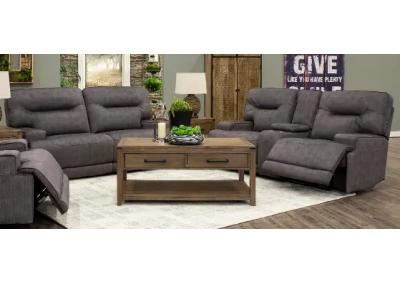 Gordon Full Sleeper and Dual Reclining Power Love Seat with Console - Charcoal