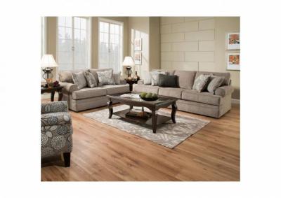 Simmons Roosevelt Stationary Sofa and Love Seat - Pewter