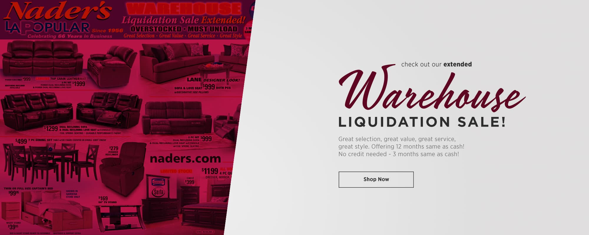Warehouse Liquidation Sale Extended - Shop Now