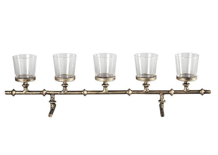 Obasi Antique Gold Finish Candle Holder,Close Out