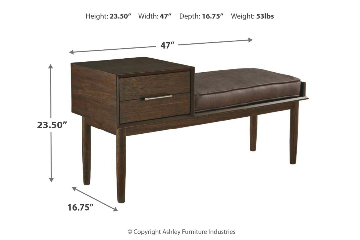 Gavinville Brown Accent Bench,Close Out