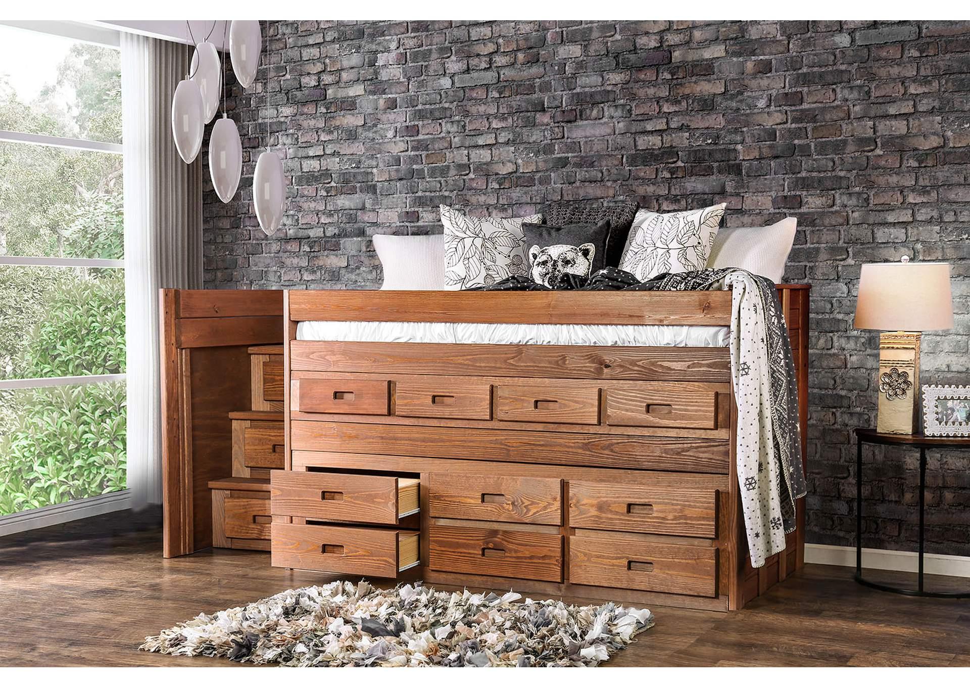 Cleo Mahogany Twin Captain Bed,Close Out