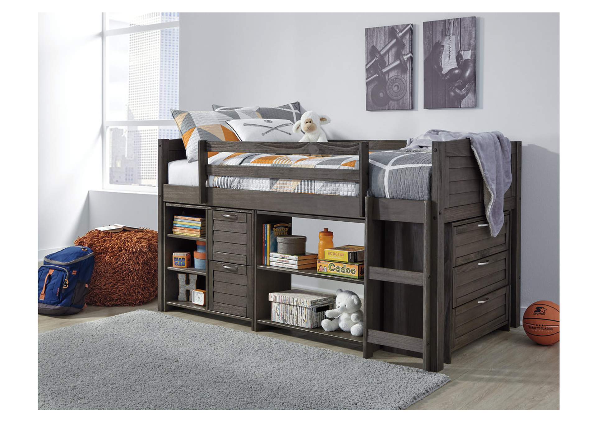 Caitbrook Twin Loft Bed with 1 Large Storage Drawer,Close Out