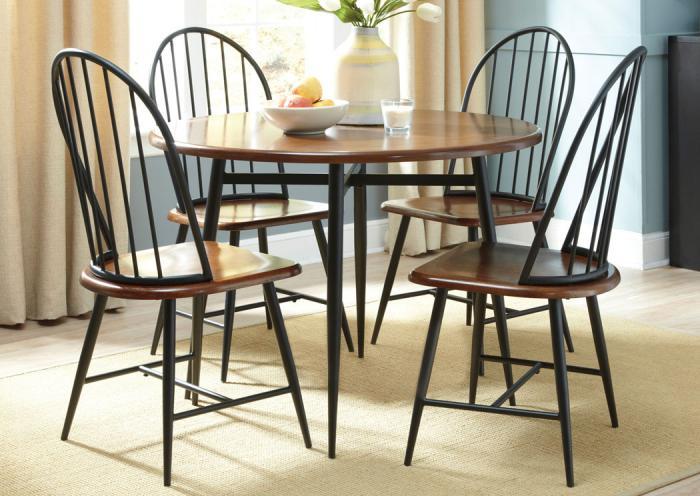 Shanilee Round Dining Table w/ 2 Black/2 RedSide Chairs,Ashley Close Out