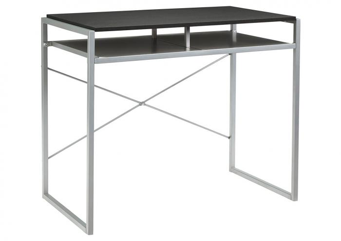 Bertmond Black/Silver Metal Home Office Desk,Close Out
