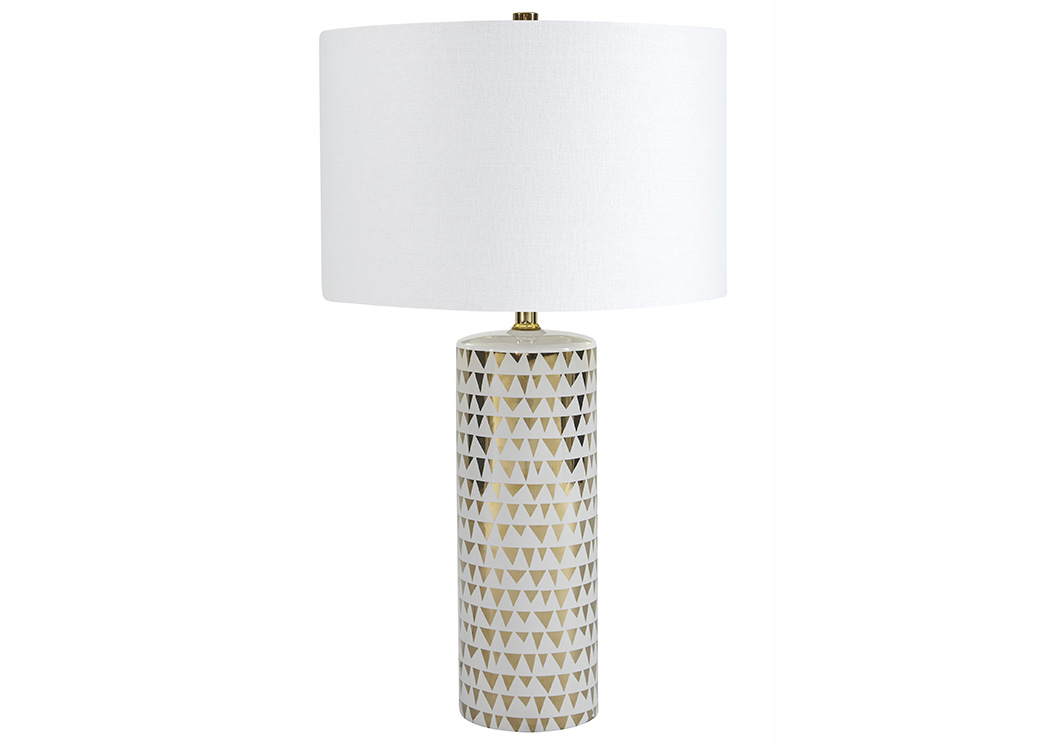 Alejandra Gold Finish/White Ceramic Table Lamp,Close Out