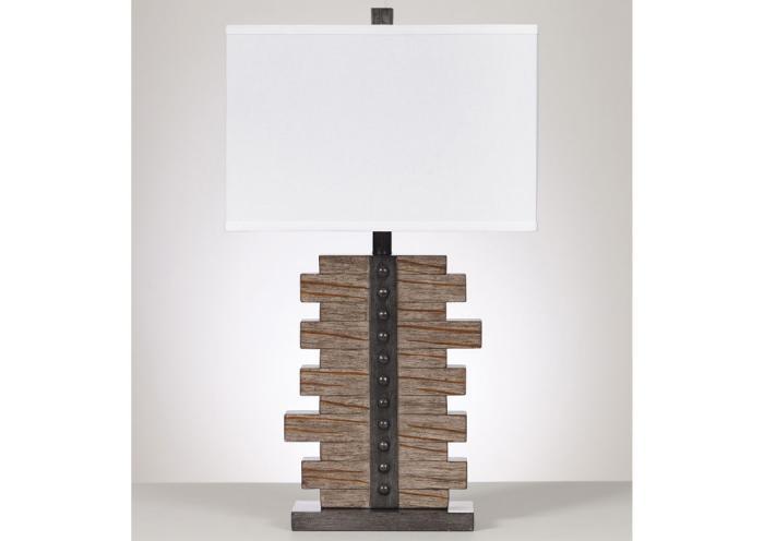 Sakina Faux Wood & Pewter Table Lamp (Set of 2),Close Out