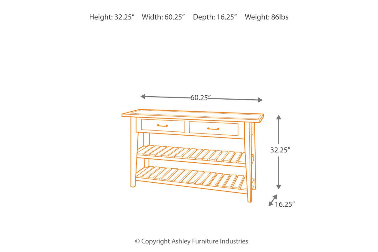 Mestler Sofa Table,Close Out