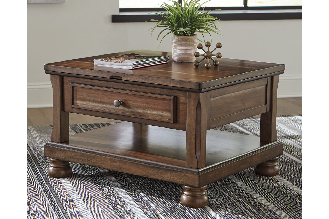 Flynnter Brown Coffee Table w/Lift Top,Close Out