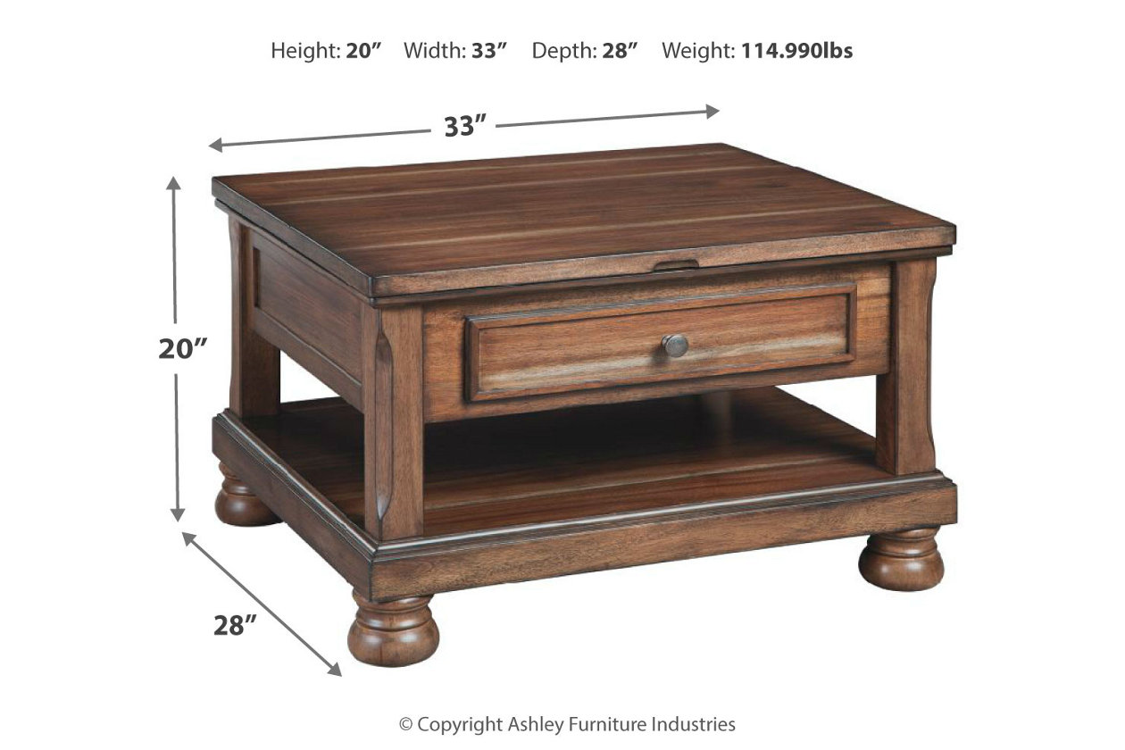 Flynnter Brown Coffee Table w/Lift Top,Close Out