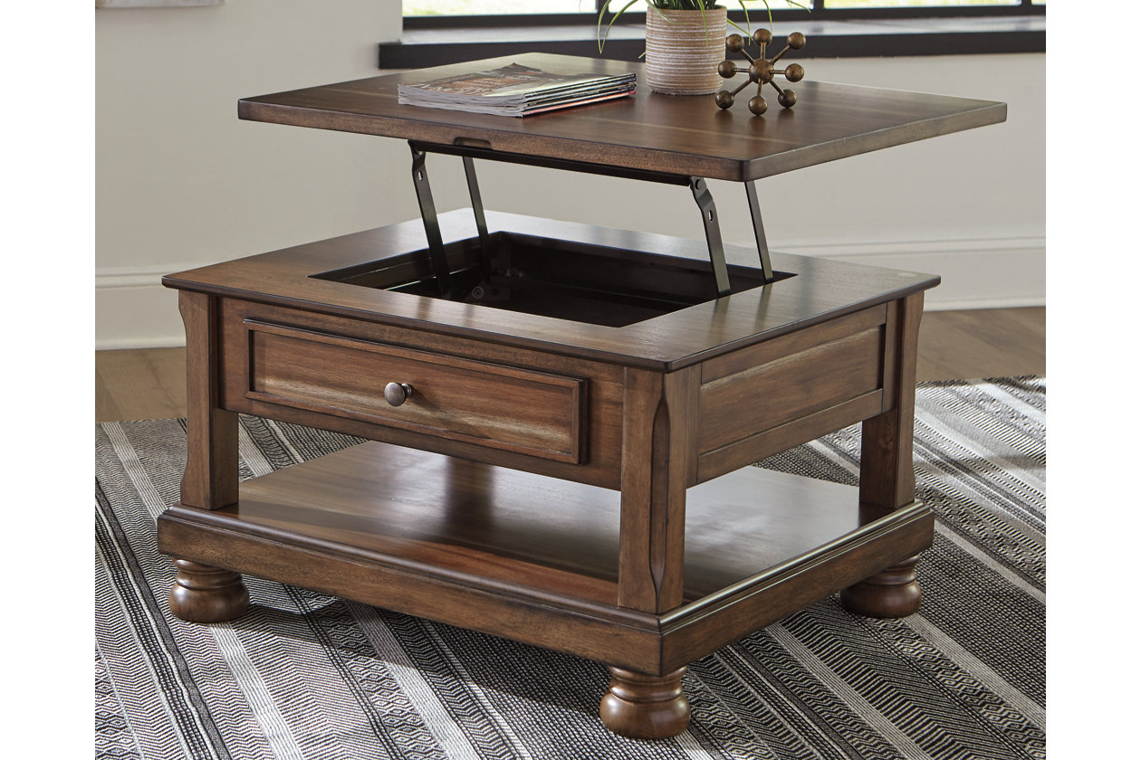 Flynnter Brown Coffee Table w/Lift Top,Close Out