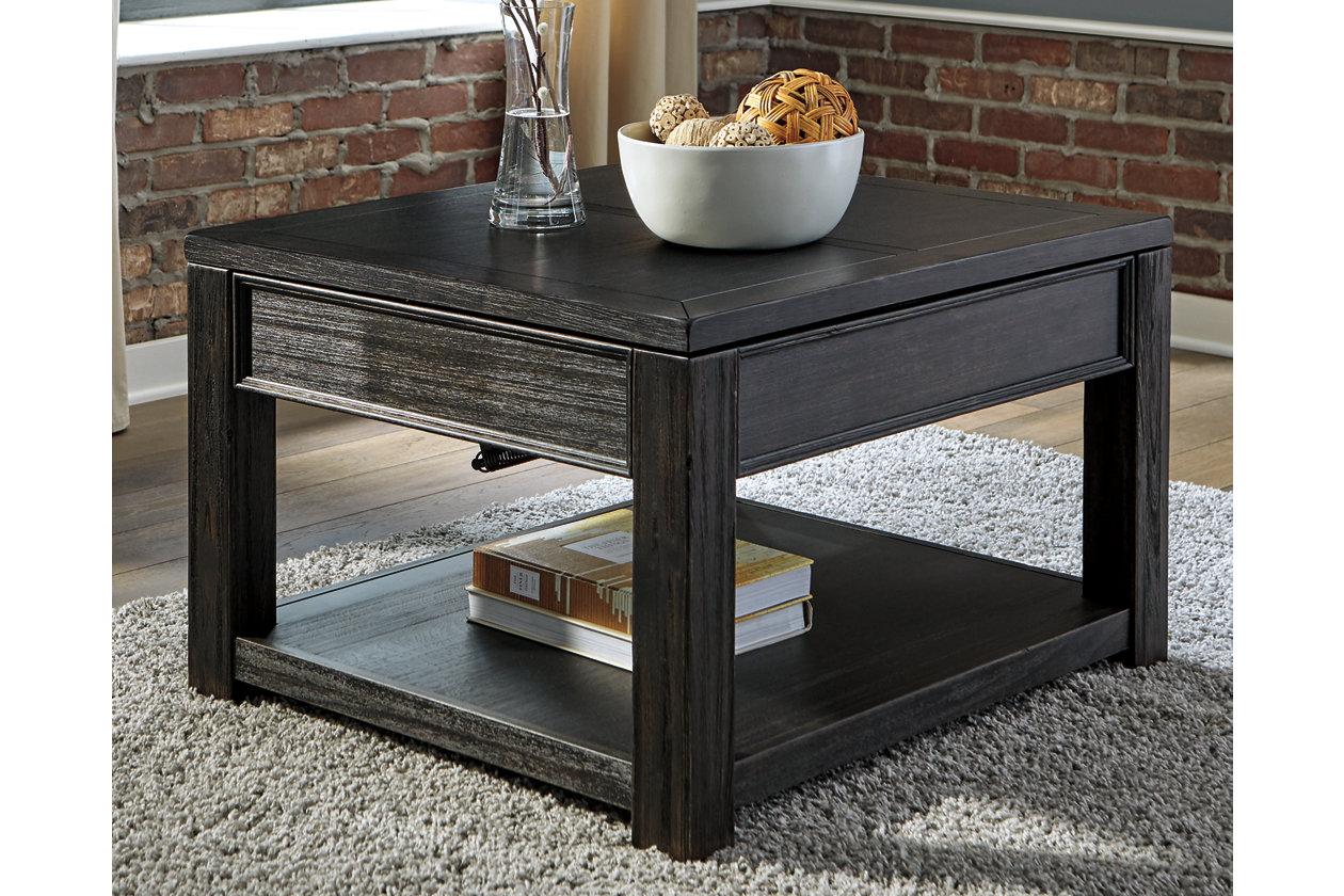 Gavelston Black Coffee Table w/Lift Top,Close Out