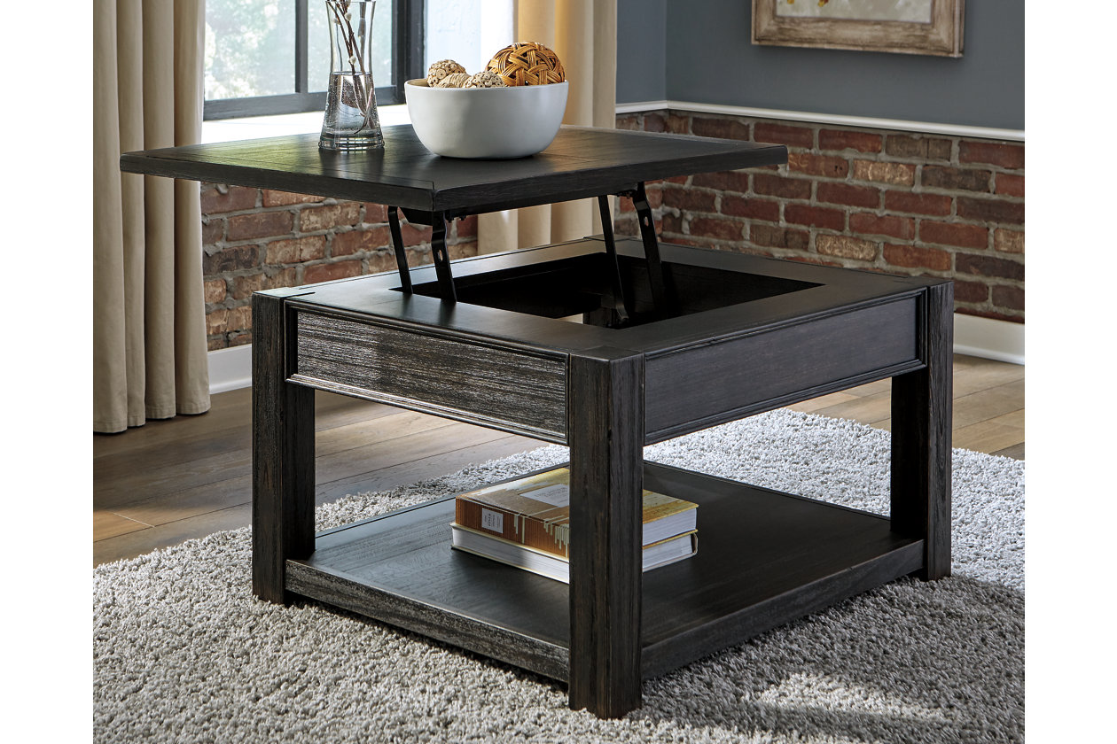 Gavelston Black Coffee Table w/Lift Top,Close Out