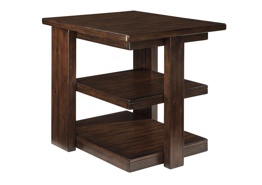 Garletti Dark Brown Rectangular End Table,Close Out