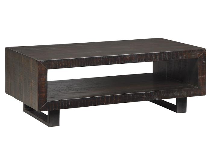 Parlone Brown/Black Rectangular Cocktail Table,Ashley Close Out
