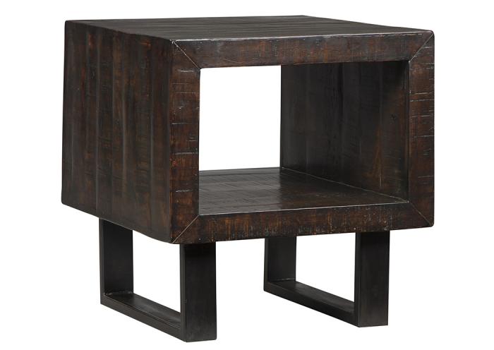 Parlone Brown/Black Rectangular End Table,Close Out