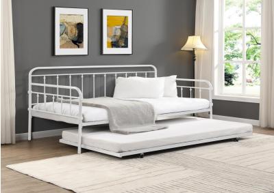 Image for Metal Day Bed W/Twin Trundle, White