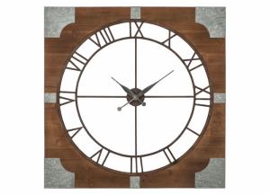 Palila Brown/Silver Wall Clock