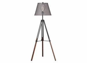 Image for Leolyn Black/Brown Metal Floor Lamp (1/CN)