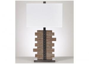 Image for Sakina Faux Wood & Pewter Table Lamp (Set of 2)