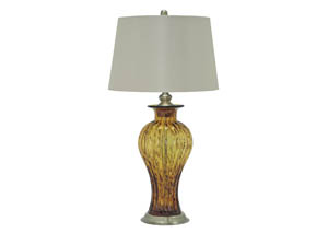 Image for Ardal Amber Glass Table Lamp