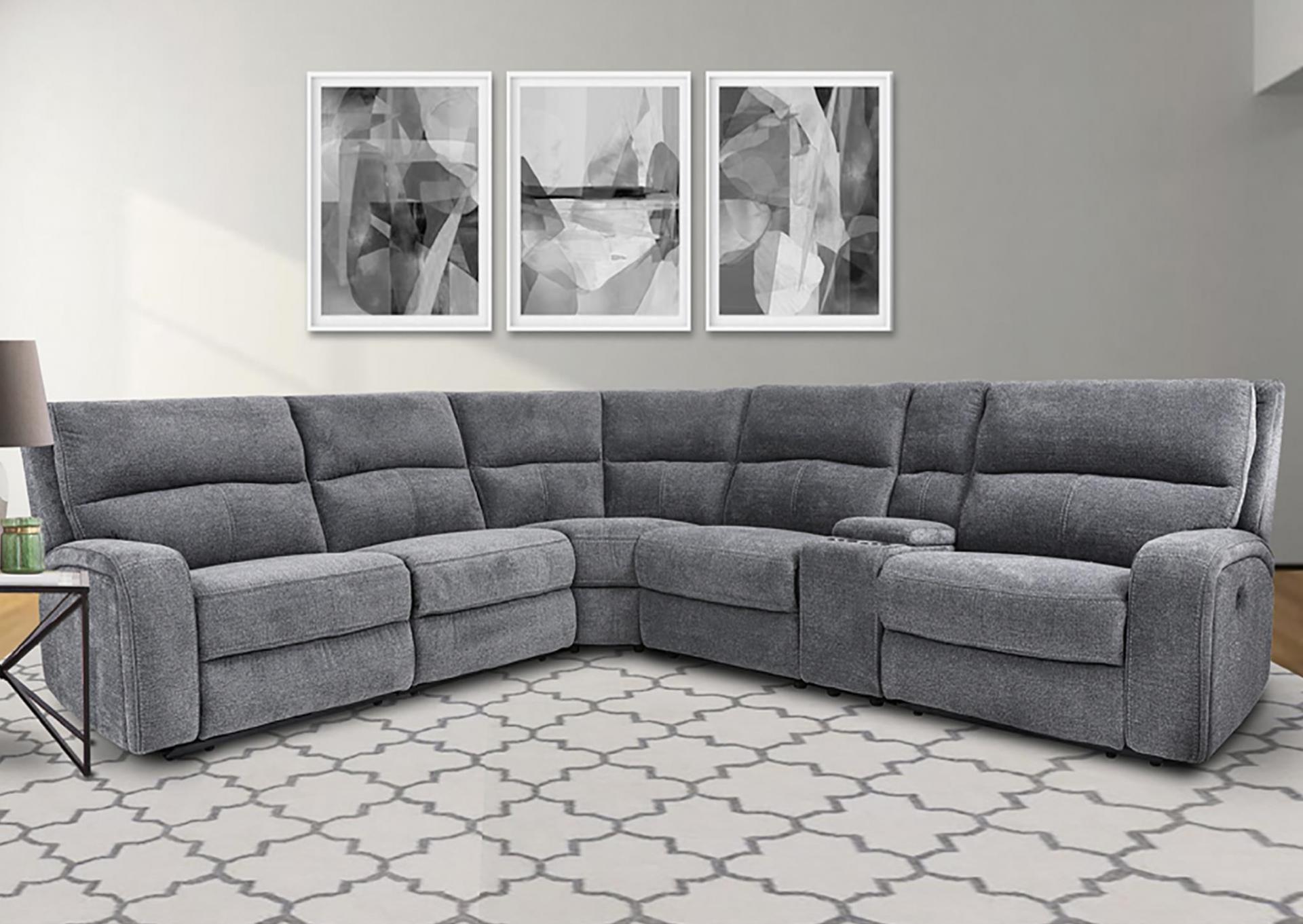 Polaris Reclining Sectional Bizmark Gray Nick's Furniture Sugar