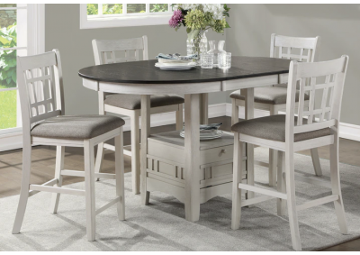 Image for Junipero White Counter Dining Table w. 4 Chairs