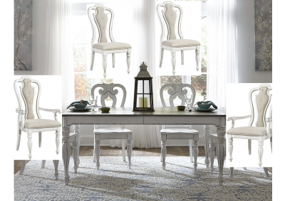 Image for CLEARANCE CENTER Magnolia Manor Table 2 Head Chairs, 2 Padded Side Chairs, 2 Wood Chairs