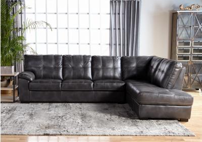 Tufted Sectional RAF Chaise - Grey
