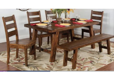 Image for Tuscany Dining Table, 4 Chairs, and Bench