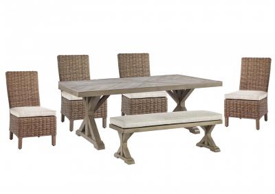 Image for Beachcroft Beige Dining Table w/4 Side Chairs + Bench