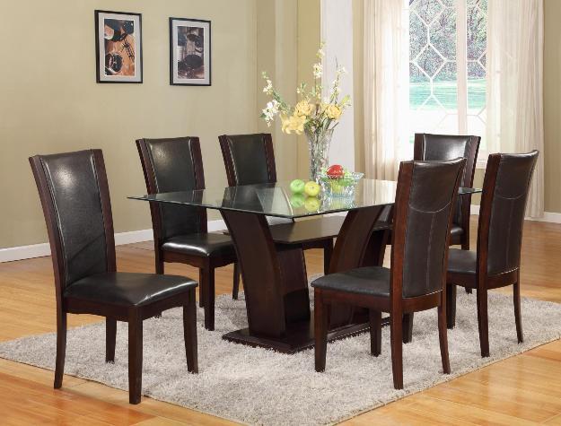 7pcs dining table 1210 Crownmark $1230 Box of chairs (2) $262.00
