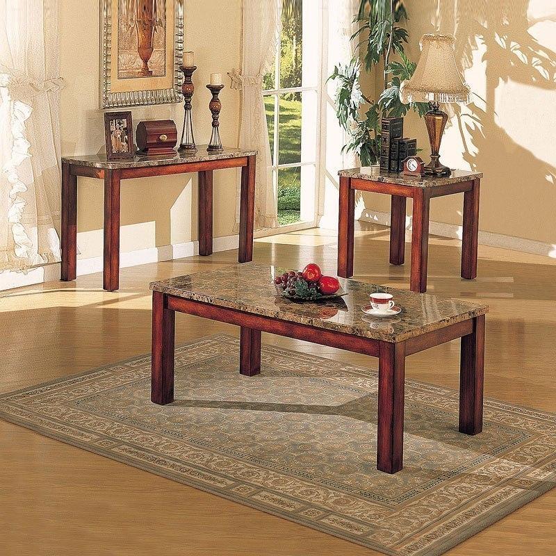3pcs Coffee Table Set  Marble 07372 Acme SPECIAL,Instore