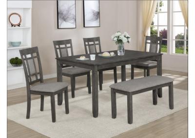6pcs dining table with bench 2325GY CrownMark
