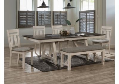 Image for 5pcs Dining table 2158CG Crownmark $1,112 Box of Chairs (2) $220 Becnh $162.jpg